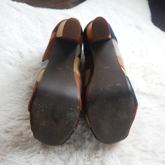 Jeffery Campbell Y2K Patchwork Lolita Square Toe Lace Up Platform Boots - Picture 10 of 10